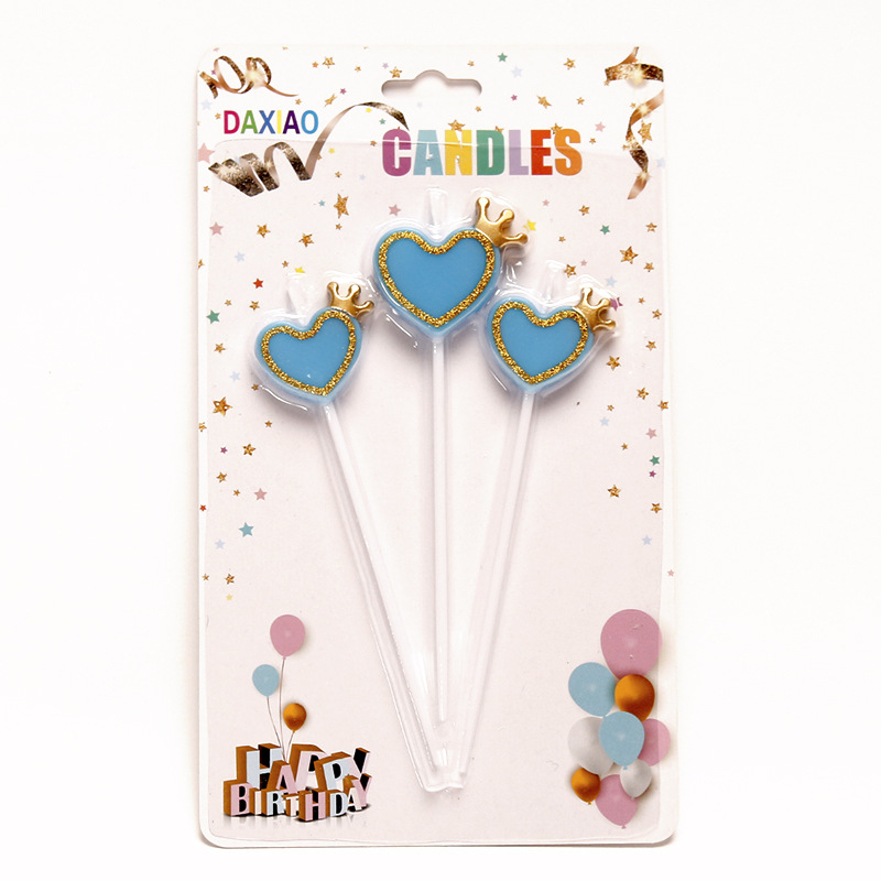 2024ns estilo pastel de cumpleaños vela borde dorado amor corona chapada en oro estrella de cinco puntas decoración para hornear vela creativa