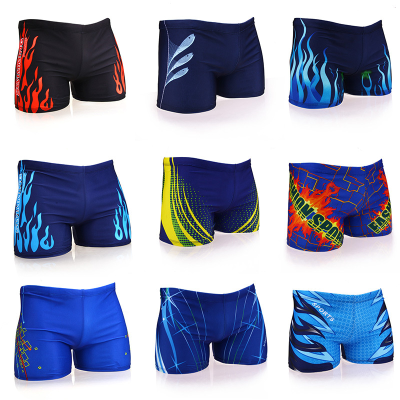 [Factory wholesale] men's swimming trunks boxer fashion plus size hot spring swimming trunks fashion trendy multi-color digital printing