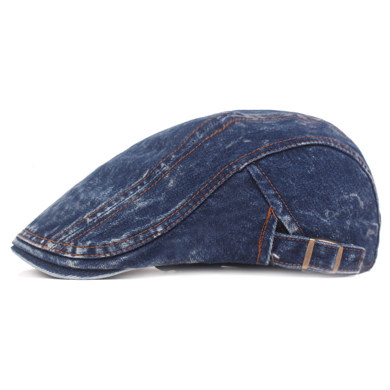 Lavado Denim boina Vintage casquillo primavera y verano sombrero artístico juventud sombrero delantero sombrero de los hombres