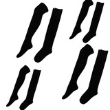 Новые японские колледжи Ya Yi Ge Универсальные носки JK, хлопок, хлопок, черно -белый, черно -белый, коленные носки, ya yi grid