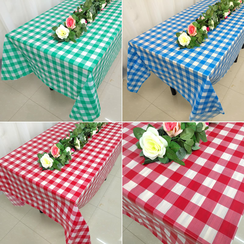 Disposable Tablecloth Tablecloth Thickened Red Yellow Blue Green Plaid Rectangular party party Wedding