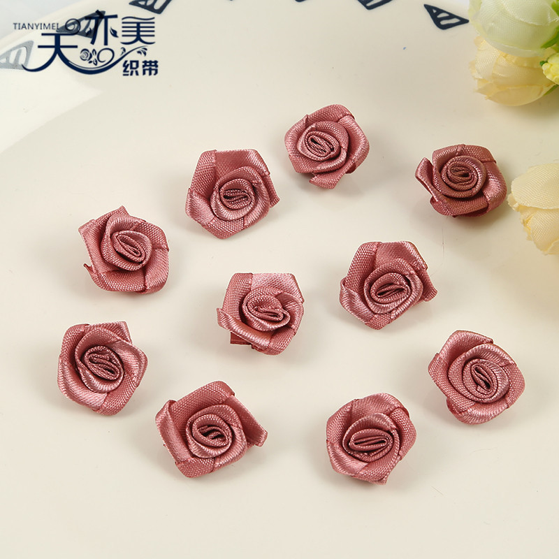 5 puntos de cinta revés Rosa diámetro 2cm accesorios textiles DIY cinta arco flor apretada