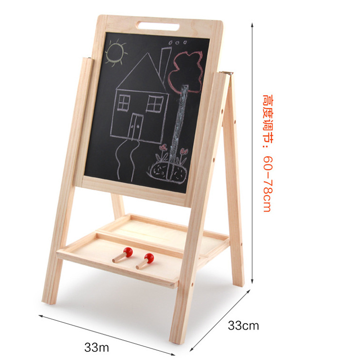 Tablero de escritura de doble cara de aprendizaje de los niños de madera ajustable y conveniente tablero de escritura pizarra soporte pizarra juguetes educativos