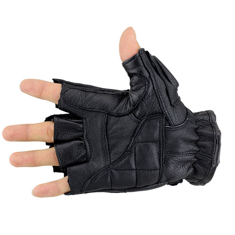 Piel de oveja medio dedo guantes de fitness hombres y mujeres bicicleta de montaña CS deportes transpirable montar medio dedo guantes tácticos