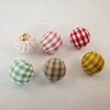 Sifang plaid cloth buckle earrings, earrings, thousands of bird checkered earrings, hair accessories pendant, bright color grid ball accessories