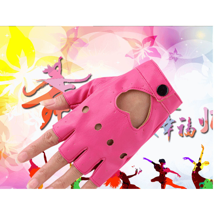 Guantes de baile de las mujeres hip hop punk etapa rendimiento trueno medio dedo guantes discoteca fotografía pu cuero baile guantes image 4
