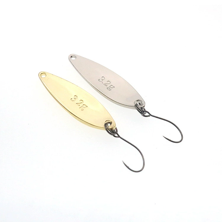 Liuye spoon -type pure copper pony sequins stream micro -object road bait bait green bars small bait