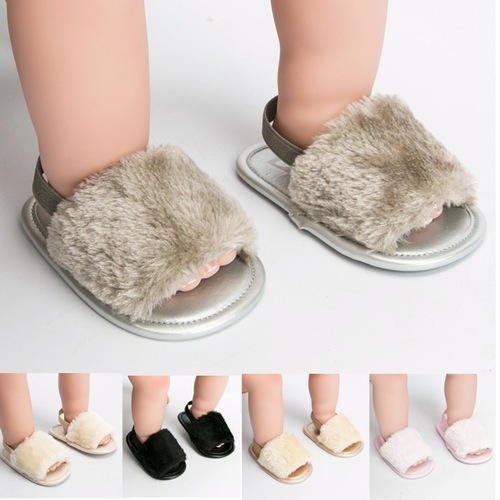 0-1 year old summer furry sandals baby shoes baby shoes baby walking shoes infant shoes dropshipping one piece