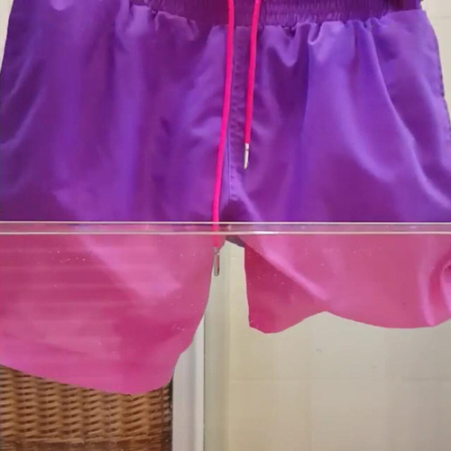 Cross-border e-commerce best-selling water-changing beach shorts for men, quick-drying plus-size swim trunks, temperature-sensitive color-changing shorts, factory stock available