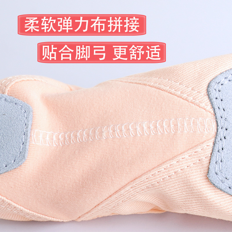 Zapatos de baile Lingyan zapatos de práctica de adultos femeninos de fondo suave zapatos de ballet de tela elástica zapatos de cuerpo sin cordones zapatos de garra de gato