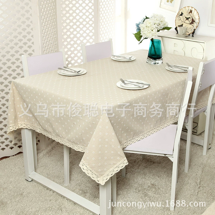 ZAKKA печать полиэстер хлопок imitation linen маленькая ромашка кружевная скатерть тканевая скатерть чайная сервировочная накидка шарф однослойная доставка