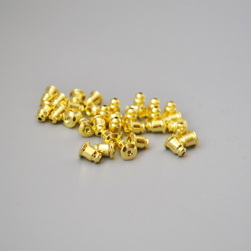 Copper material gold-plated slip-resistant silicone bullet-shaped 925 silver earplug accessories