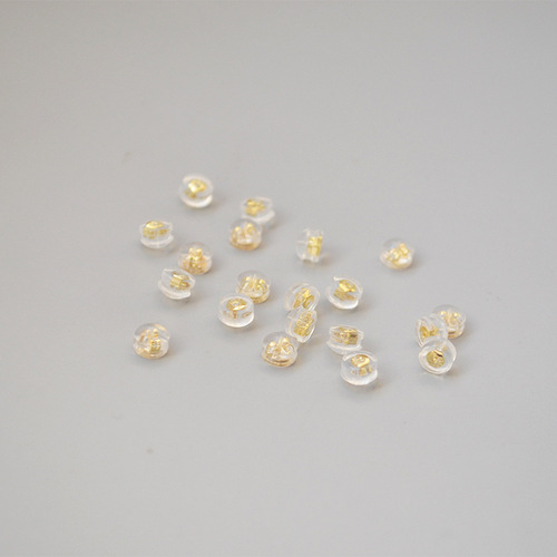 Copper material gold-plated slip-resistant silicone bullet-shaped 925 silver earplug accessories