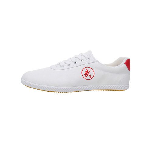 Lutai martial arts shoes, school track and field physical examination training sports shoes, wear-resistant beef tendon soft bottom Tai Chi shoes, breathable canvas shoes
