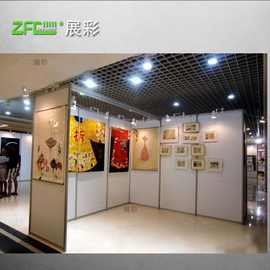 展会书画广告屏风折叠展板海报架铝合金宣传架展牌带轮子展览架
