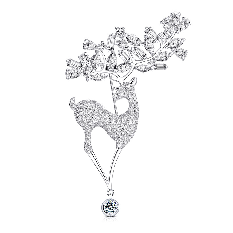 Factory direct cross-border European and American fashion new Christmas gift interesting animal elk brooch accessories