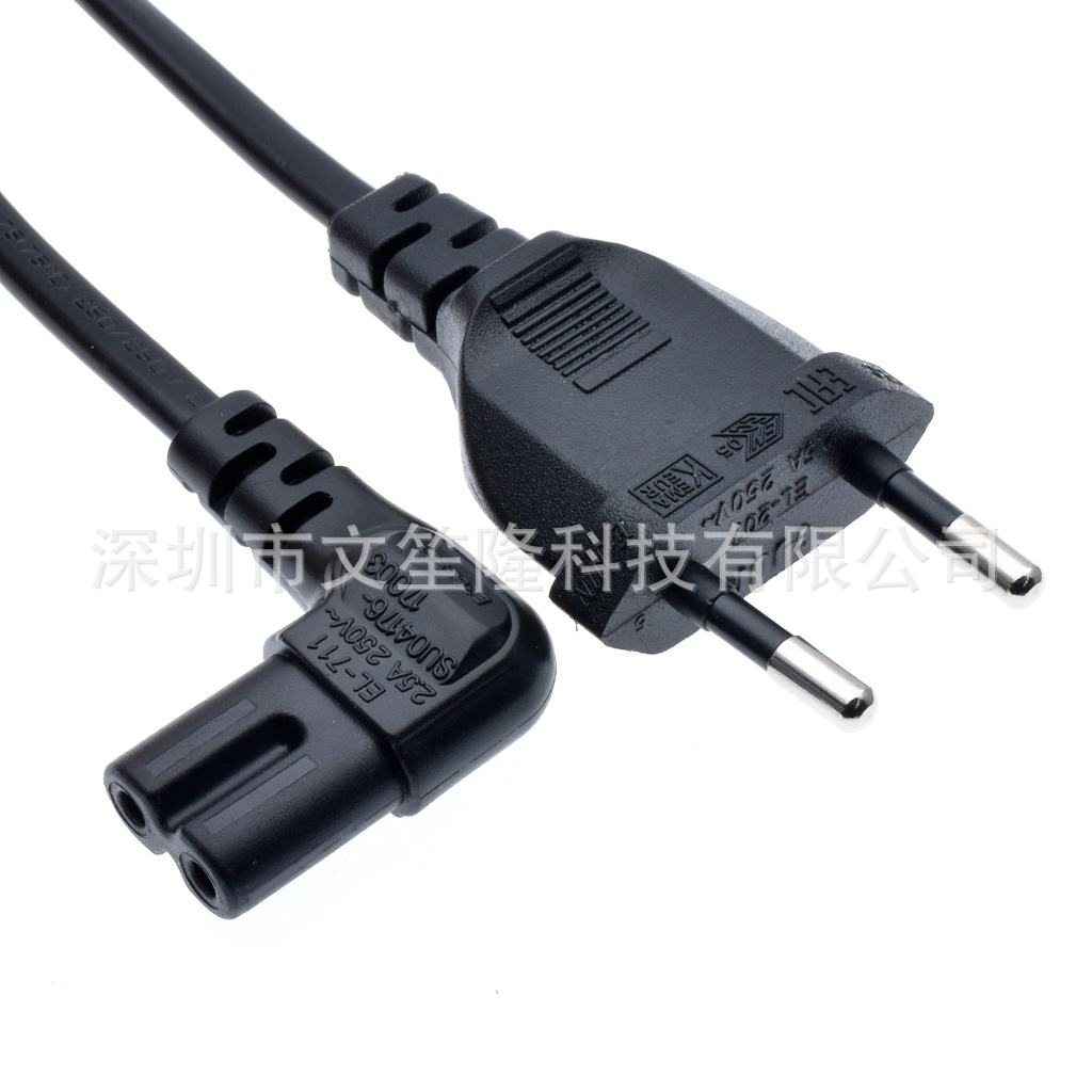 2 meters European gauge two feet eight tail side bend 0.75 square notebook desk lamp rice cooker oven power extension cord