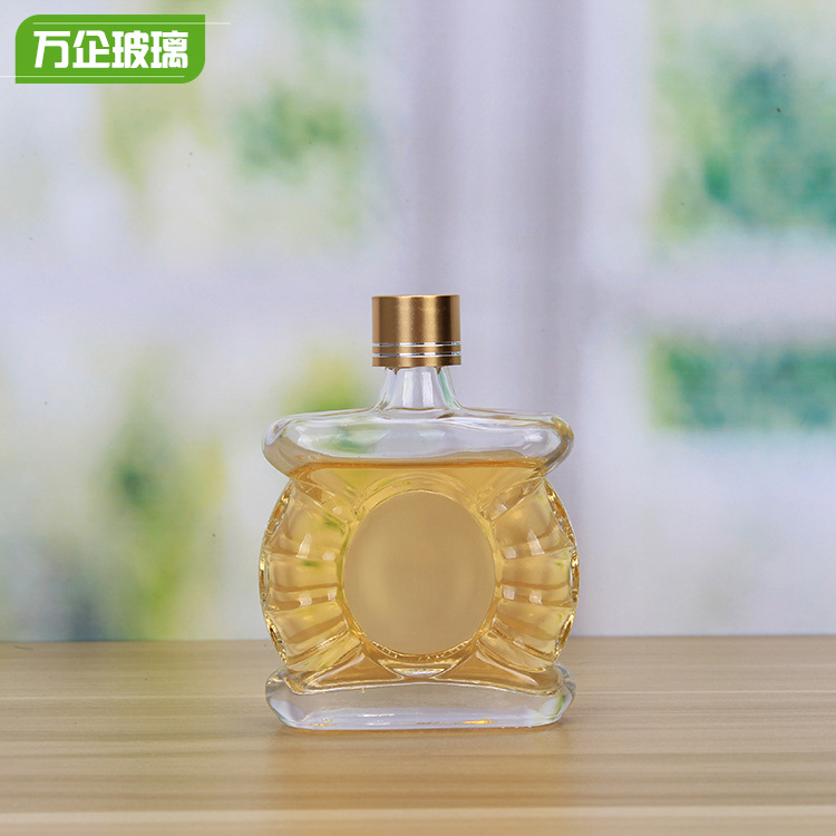 现货创意小酒瓶透明玻璃白酒瓶小酒瓶洋酒瓶方形加厚玻璃分装瓶子