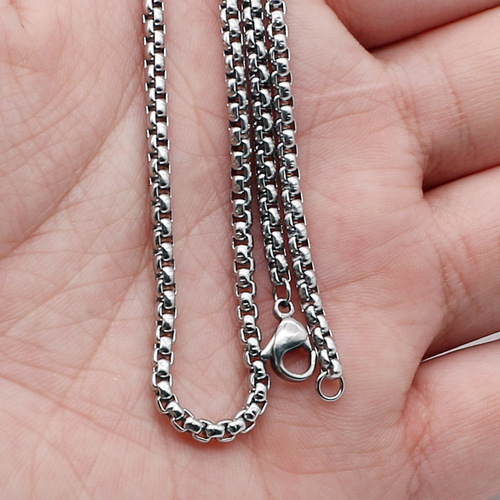 316 stainless steel keel chain square pearl chain diy handmade European and American jewelry accessories titanium steel chain wholesale