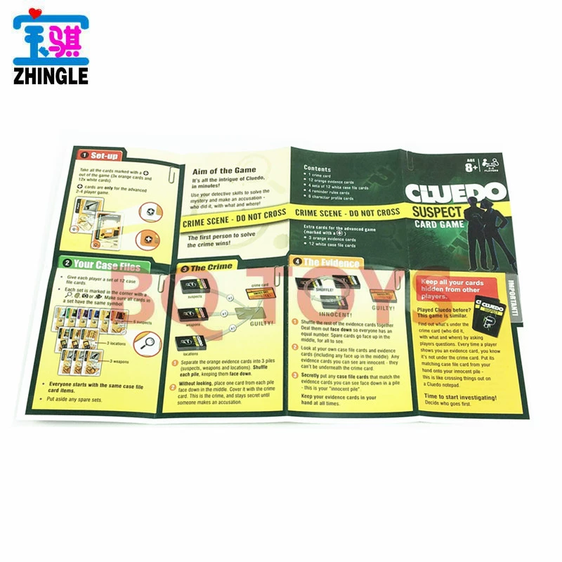 Клуб для семейного отдыха, карточная игра CLUEDO, английская детективная покер-карточная игра
