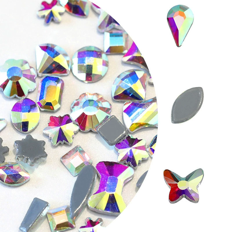 Горячие низы особой формы diamonds, электролитически осажденные клейкие алмазы, стеклянные драгоценные камни особой формы, кристаллы для одежды, наборы для DIY rhinestone