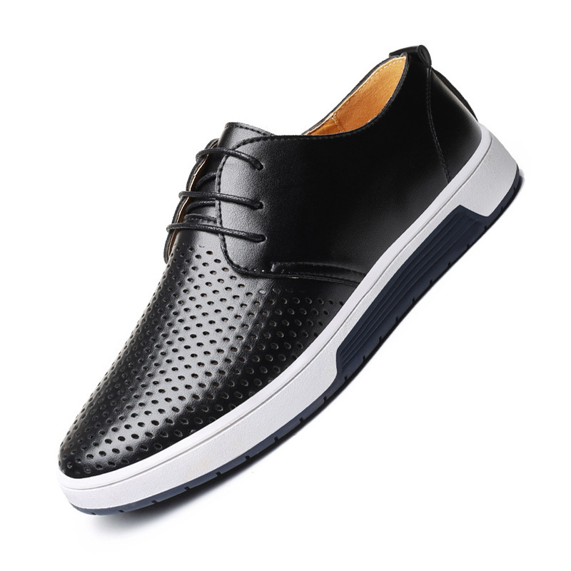 AliExpress wish fashion casual men's shoes breathable hollow plus size leather shoes summer trend hole shoes a generation of hair AliExpress wish fashion casual men's shoes breathable hollow plus size leather shoes summer trend hole shoes a generation of hair