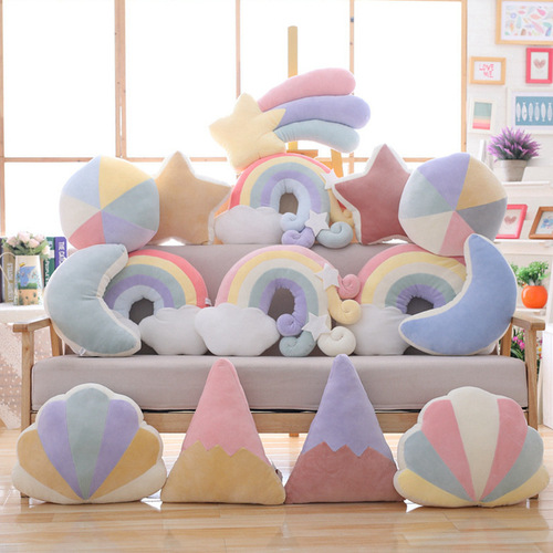 Creative INS pillow small fresh star moon rainbow auspicious cloud home pillow Nordic style plush toy