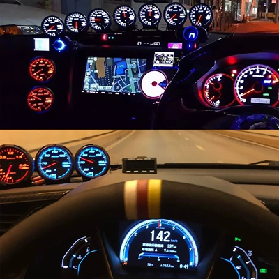 Defi avtomobil modifikasiyası su temperaturu, sürət, turbin təzyiqi, yağ temperaturu ölçer