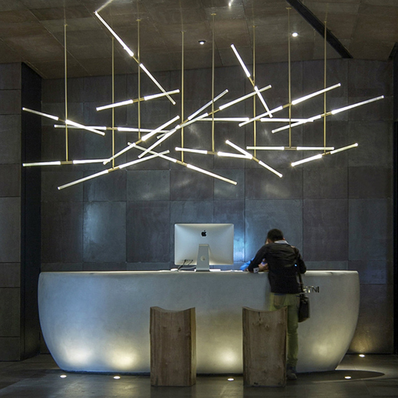 Modern creative bar golden ceiling lamp for hotel for office