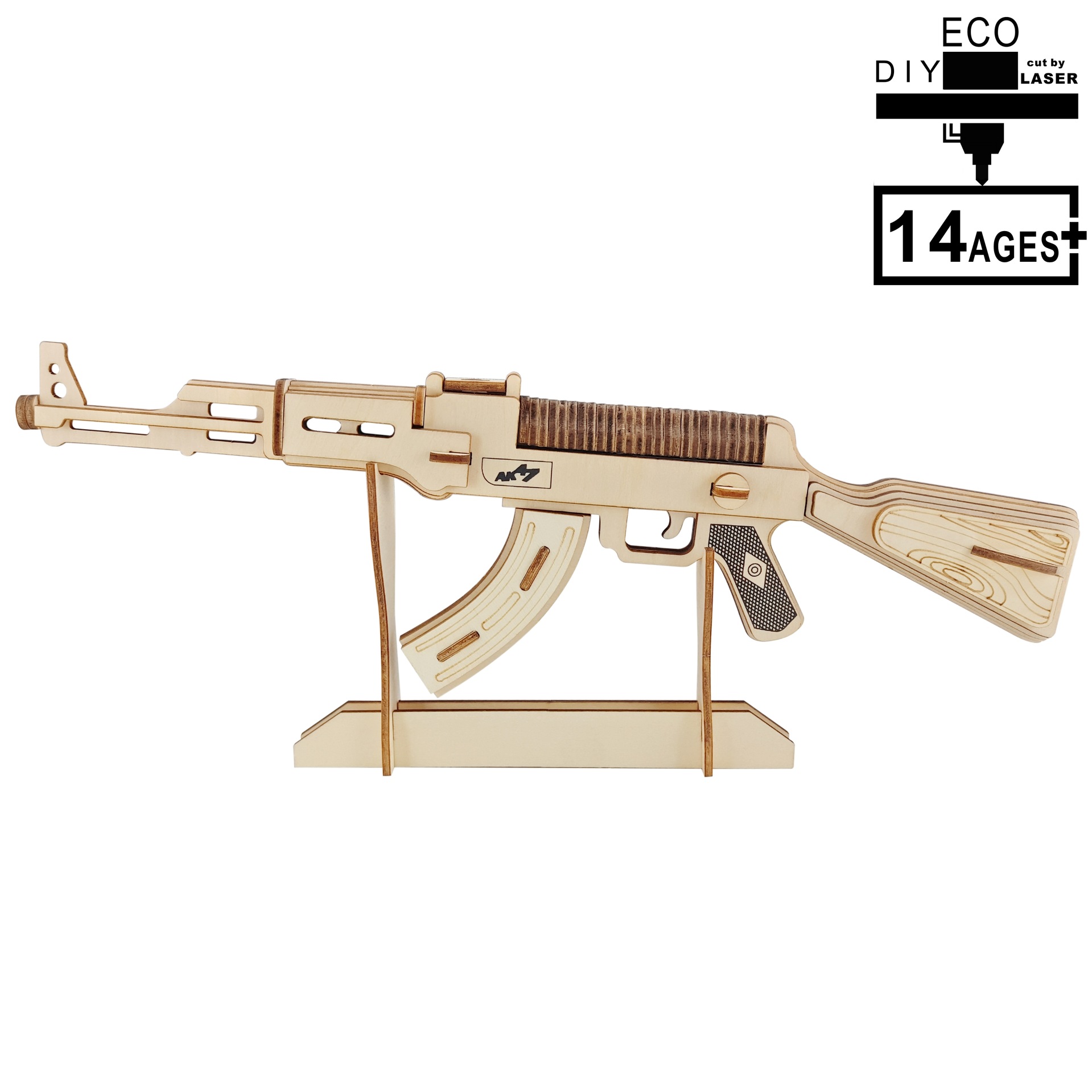 Xinlian fábrica directa transfronteriza revólver Niño de madera DIY modelo de simulación hecha a mano rompecabezas educativo juguete