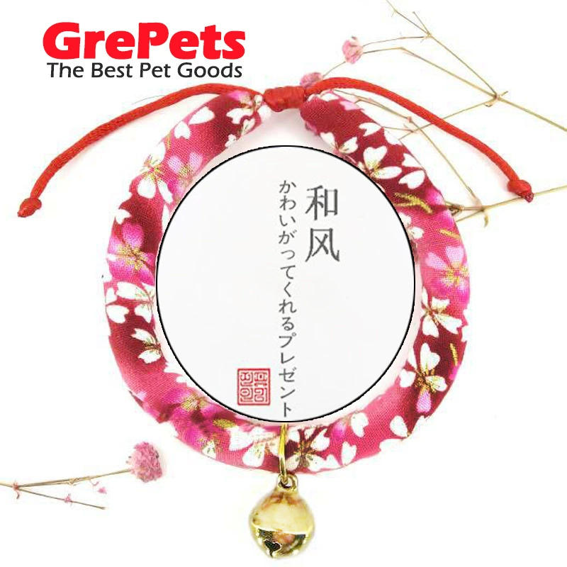 Кошачий ошейник в японском стиле и ветер Кошачий ошейник и ветровой ошейник с колокольчиком Ювелирные изделия Подвесное кольцо для домашних животных