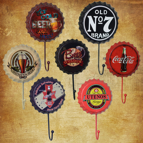 Manufacturer wholesale retro wine bottle cap hooks, home wall crafts, decorative pendants, creative hooks