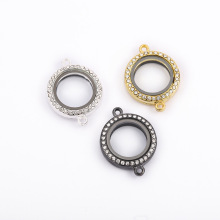 2018速卖通爆款Floating locket25mm带钻手链款玻璃相框圆形相盒