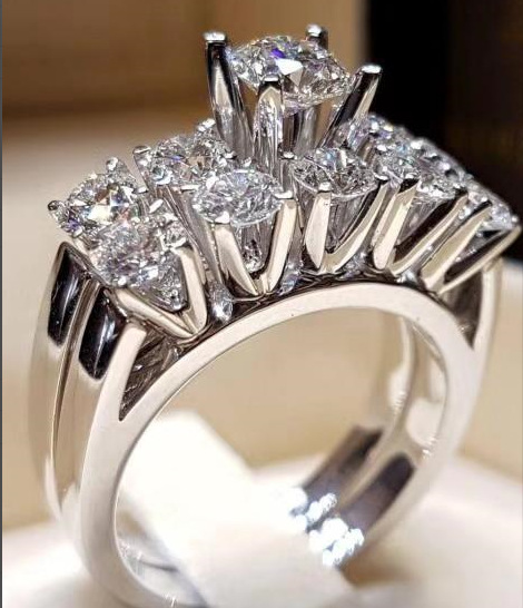 Sanjie transfronteriza accesorios populares deseo Venta caliente par anillo europeo y americano joyería anillo de compromiso ventas directas de la fábrica