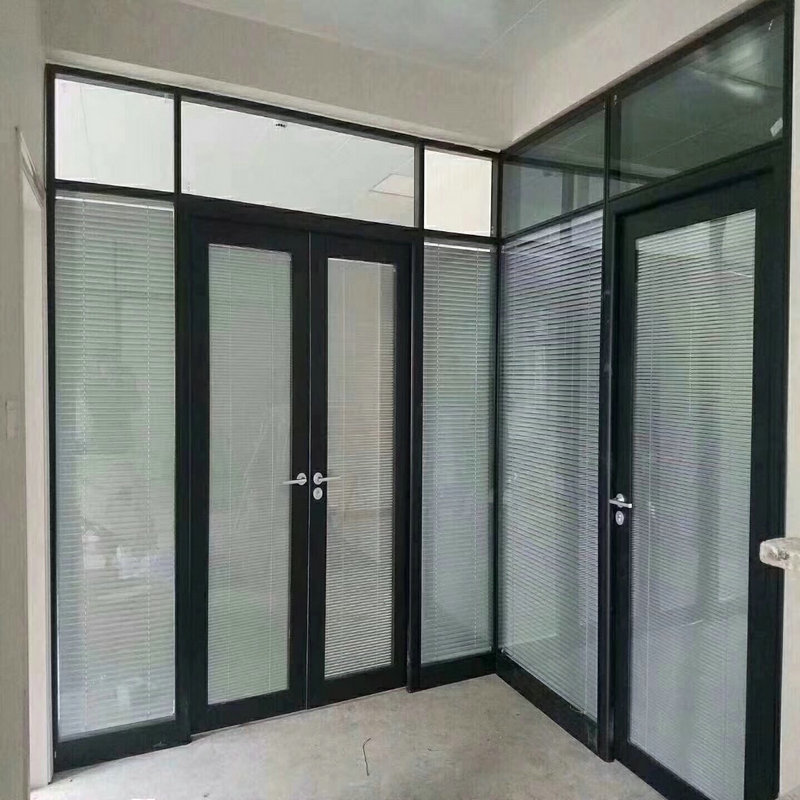 Shanghai manufacturers glass partition glass partition wall framed glass door glass door hollow louver glass partition vertical hundred