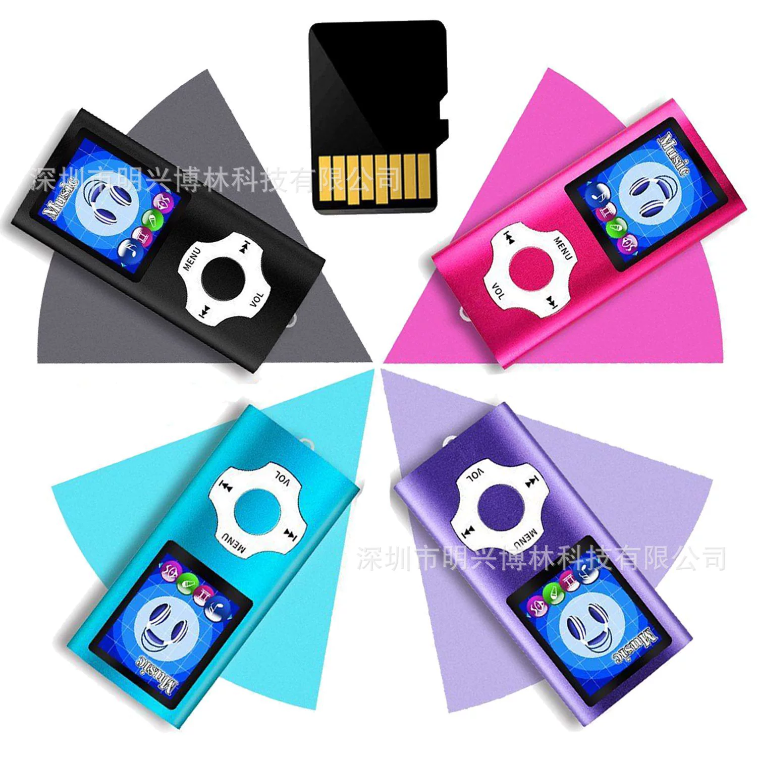 Портативный MP4/MP3-плеер, корпус из алюминия 1.8 дюйма, microSD до 64 ГБ, FM и диктофон