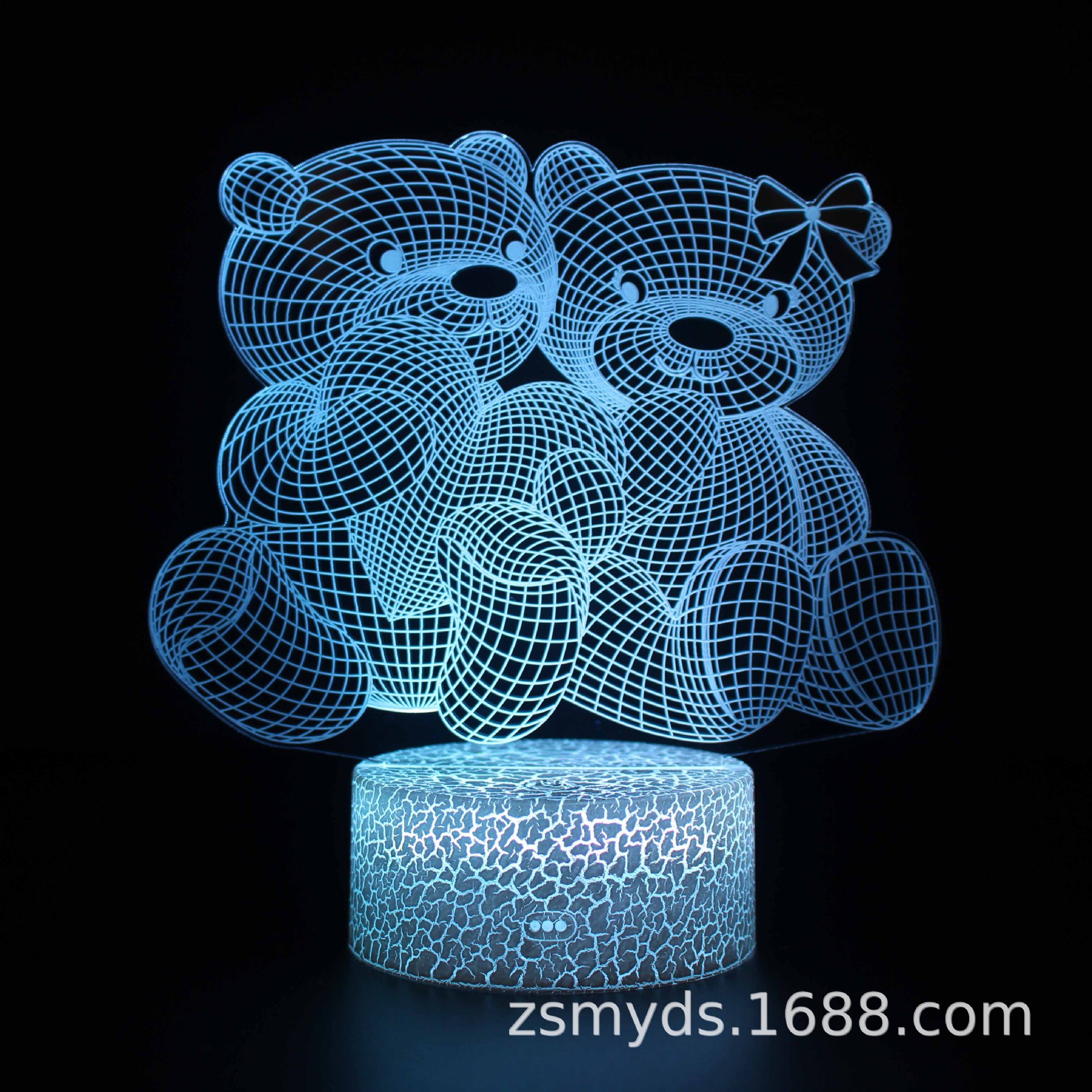 Lámpara 3D de la Serie Oso Amoroso de Dibujos Animados, Lámpara Nocturna Creativa LED, Lámpara Visual, Regalo de San Valentín, Lámpara de Mesa con Proyección