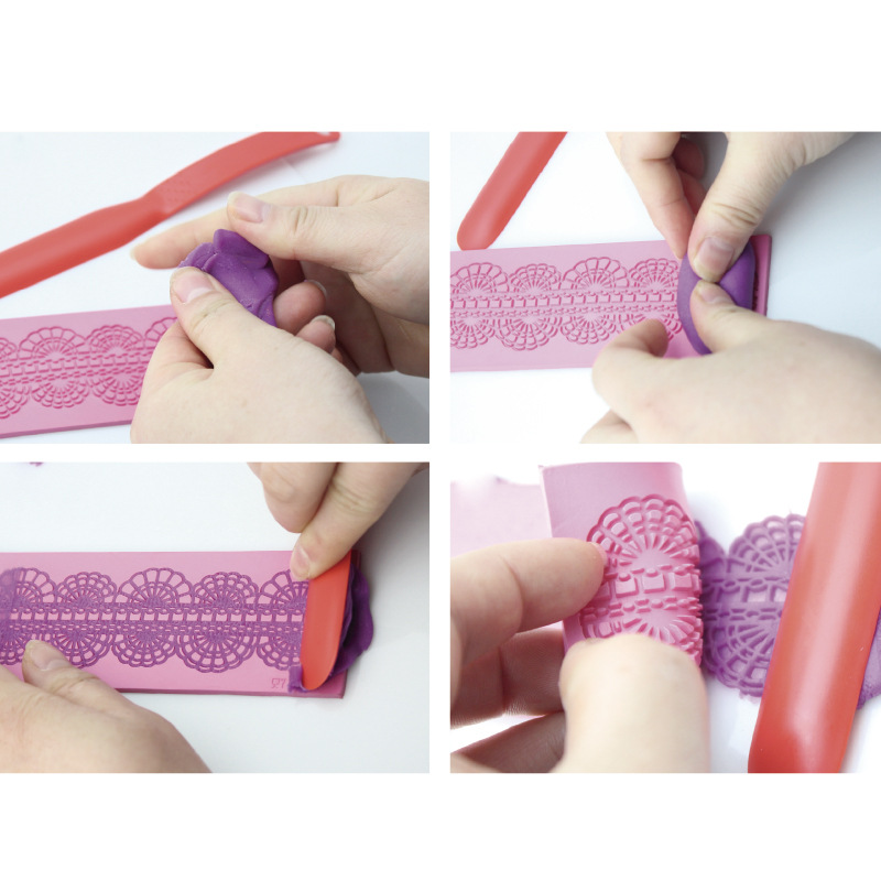 Venta caliente transfronteriza Venta caliente fondant crema pastel plástico pequeña espátula de encaje espátula para hornear DIY