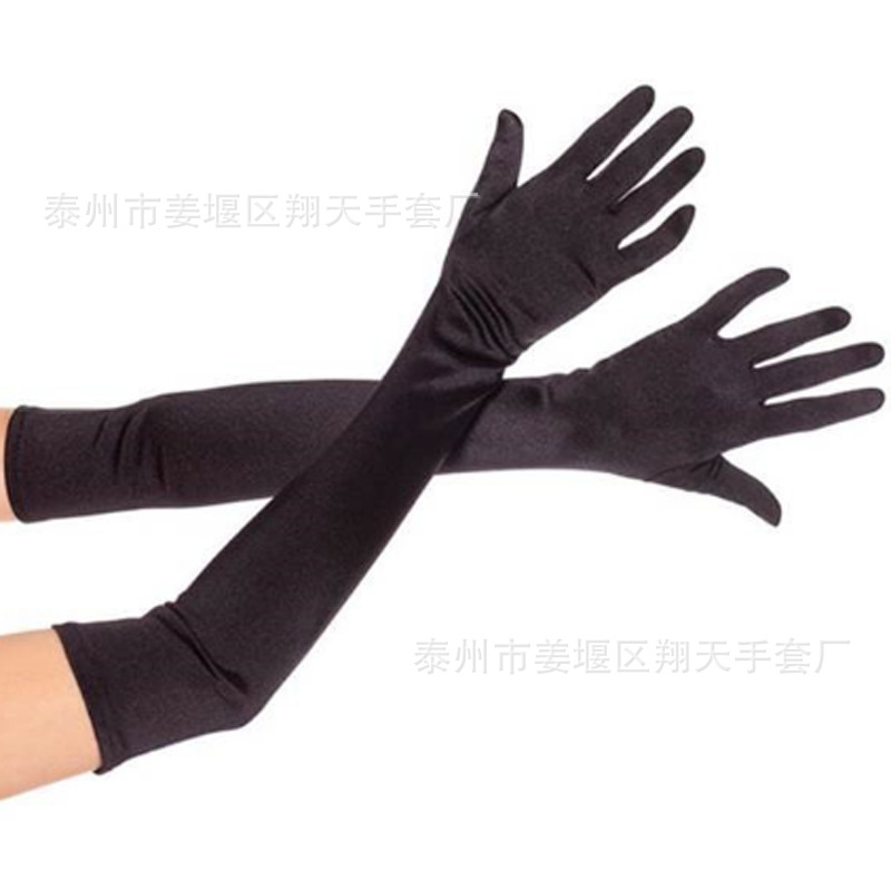 Fábrica al por mayor de las mujeres extendida 55cm protección solar guantes discoteca baile rendimiento moda elegante al por mayor