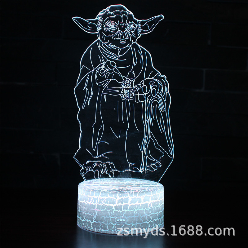 Transfronteriza Star Wars serie 3D colorido táctil lámpara de mesa Luz de la noche LED regalo creativo luz visual