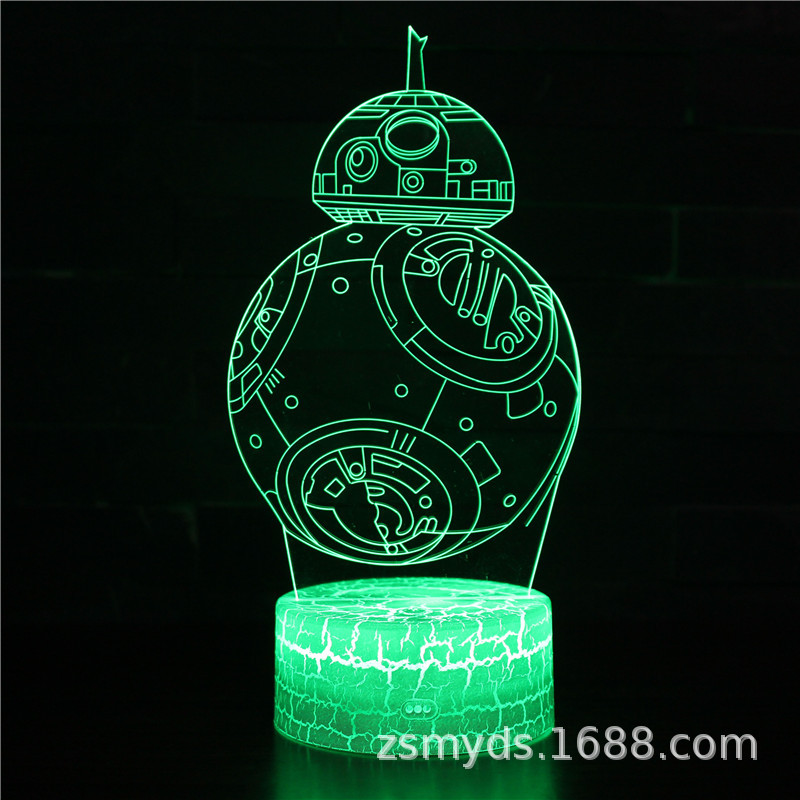 Transfronteriza Star Wars serie 3D colorido táctil lámpara de mesa Luz de la noche LED regalo creativo luz visual