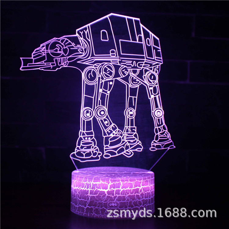 Transfronteriza Star Wars serie 3D colorido táctil lámpara de mesa Luz de la noche LED regalo creativo luz visual