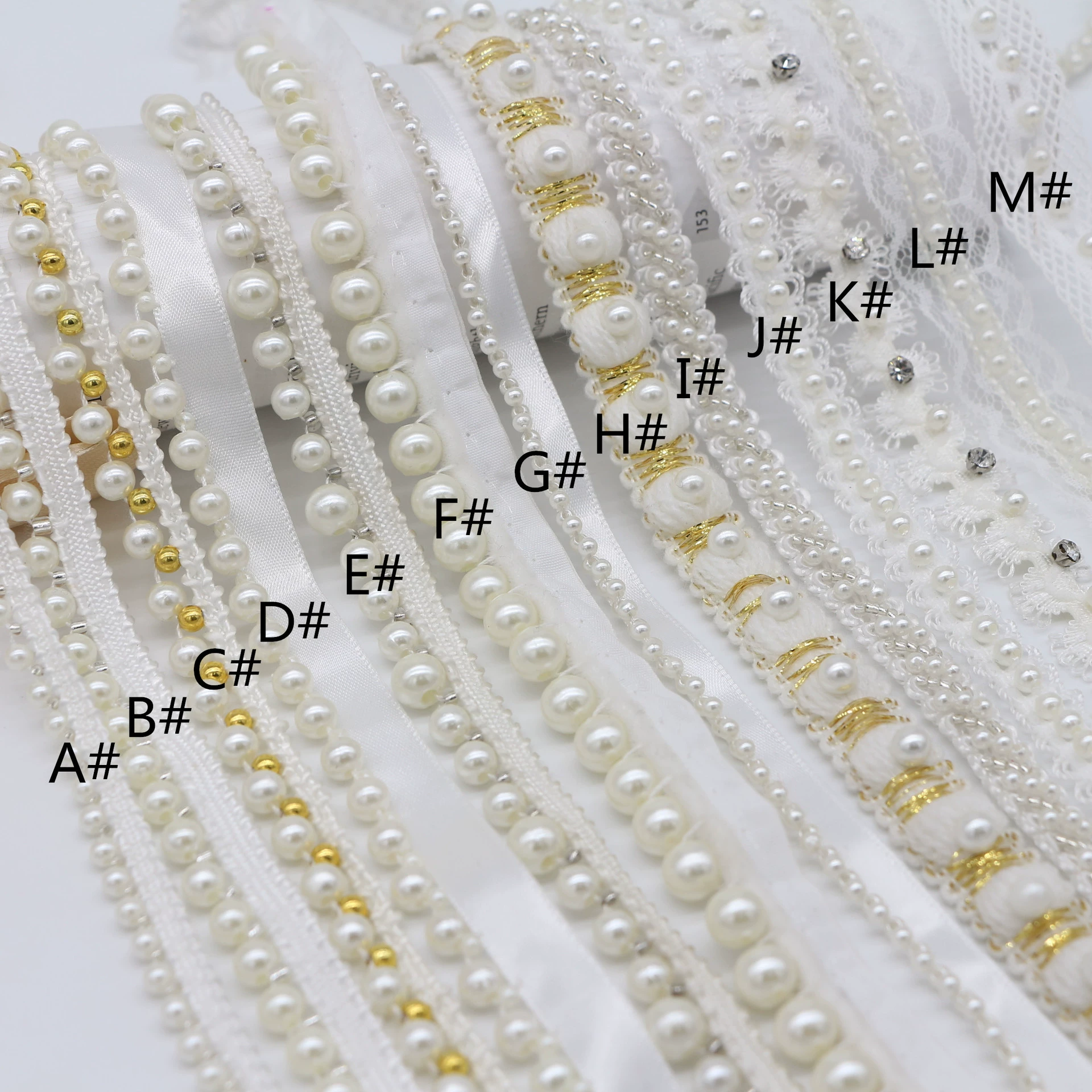 Ready handmade beaded lace, pearl ribbon, Hanfu Xiaoxiangfeng clothing placket decorative accessories diy material