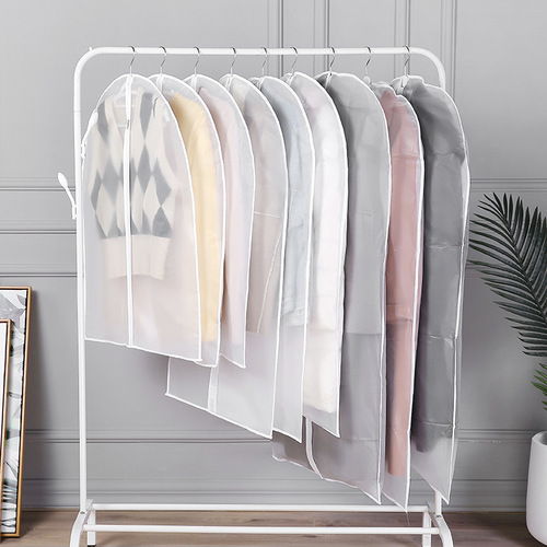 Transparent clothing dust cover dust bag non-woven suit cover coat garment dust bag PEVA clothing storage