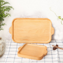 木製雙耳朵托盤 小吃盤水果托盤 德國櫸木酒店餐盤披薩麵包盤子