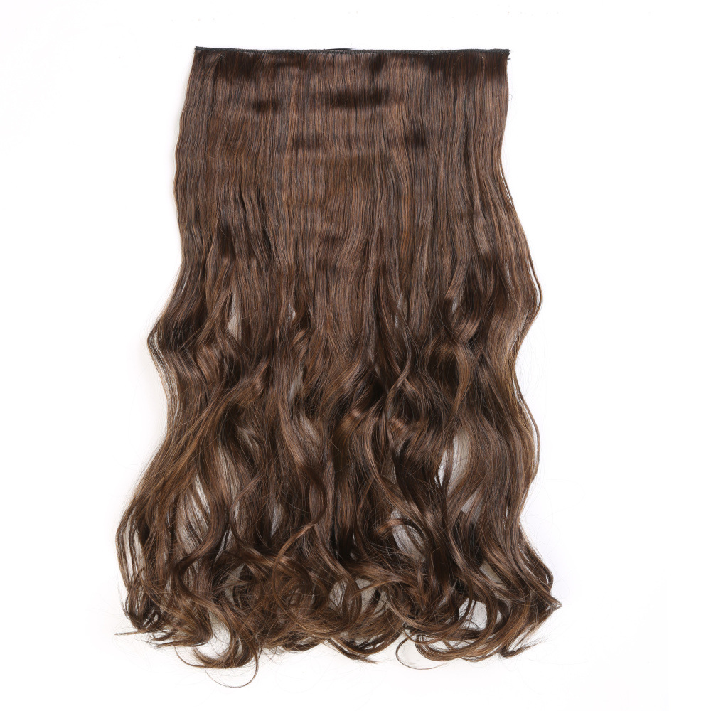 Pieza de peluca europea y americana pieza de extensión de cabello peluca natural sin costuras realista pieza de extensión de cabello de una pieza de extensión de cabello Peluca de cinco tarjetas