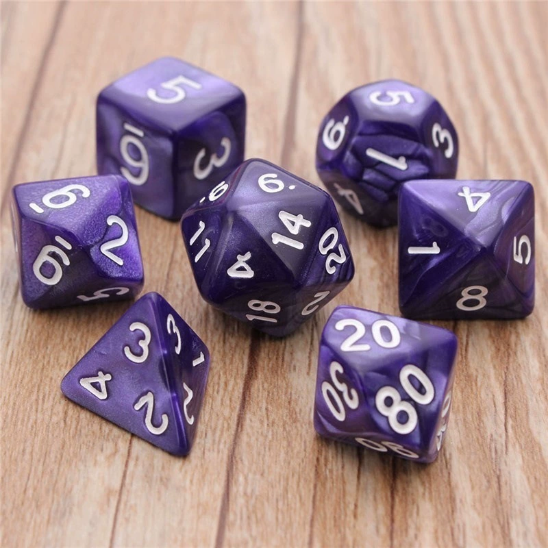Поставки трансграничные TRPG Многофункциональные - Набор игральных костей/Цвет (7/Группа) DND беговая группа бусина узор фиолетовый