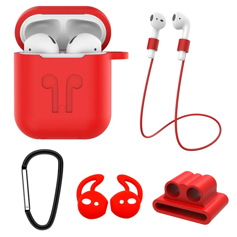 Apple, совместимая гарнитура, защитный чехол, силиконовая коробка для хранения, утолщенная версия, Bluetooth, iPhone