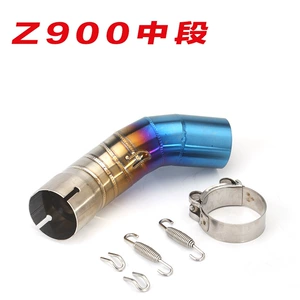 Motorcycle Modified Stainless Steel Middle Section Z900 Half Blue Modified Middle Section Universal Modified Exhaust Pipe