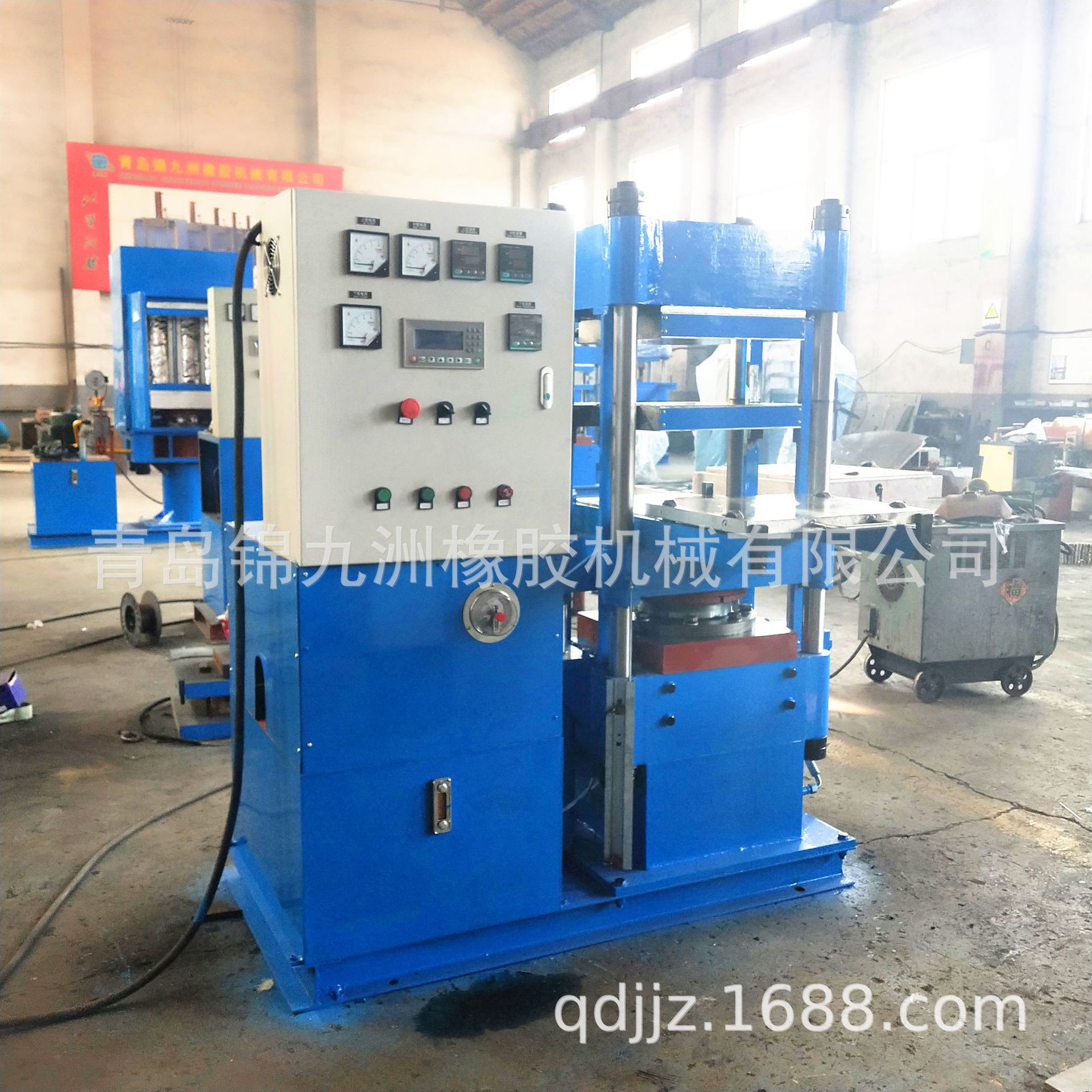 100t自动型带手动进退模拖板硫化机 自动排气硫化机